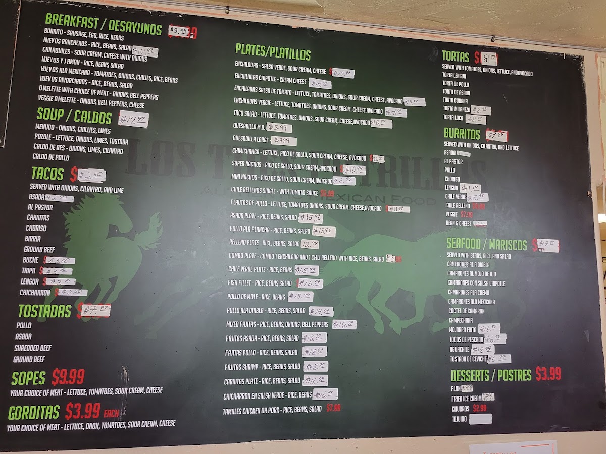 Los Tres Potrillos Menu - Image 1