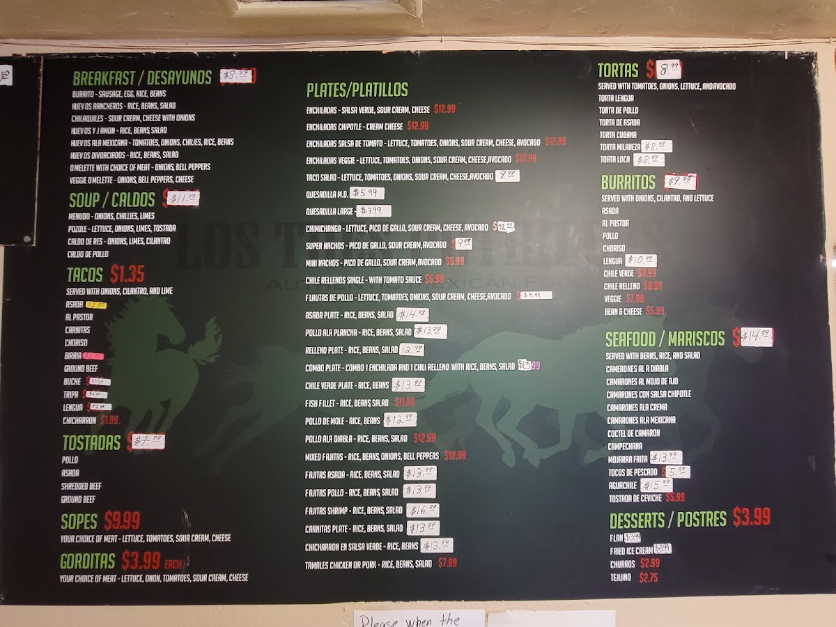 Los Tres Potrillos Menu - Image 4